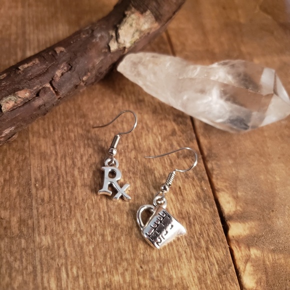 Medical Health Field Science Earrings ~Nurse~Pharmacy~Tech~CNA~RN~LPN~PhD~Rx - Picture 8 of 9